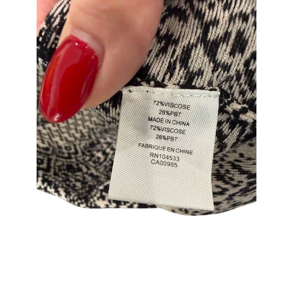 Nanette Lepore No Regrets Dress Black Ivory Geometric Knit Scoop Neck Sz L NWT - Picture 8 of 10